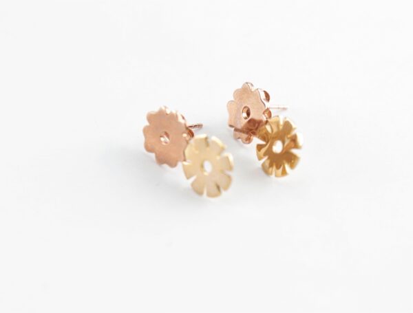 Ohrstecker 2 Farbig Gelbgold und Rotgold