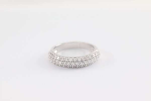 schicker Ring in Sterlingsilber rhodiniert mit Zirkonia – Bild 4