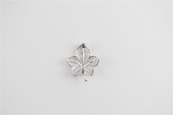 Brosche als Blatt  in Sterlingsilber – Bild 2