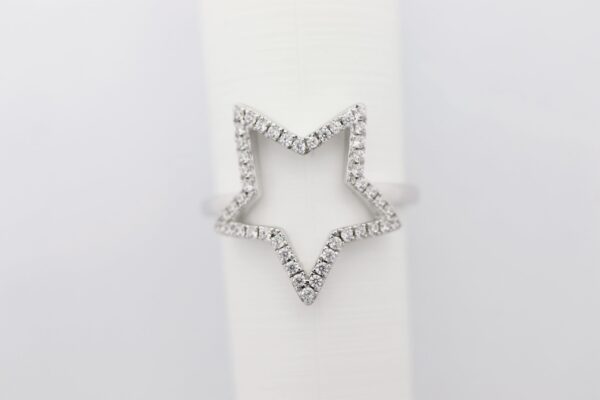 Ring in Sternform - Sterlingsilber rhodiniert  mit Zirkon – Bild 2