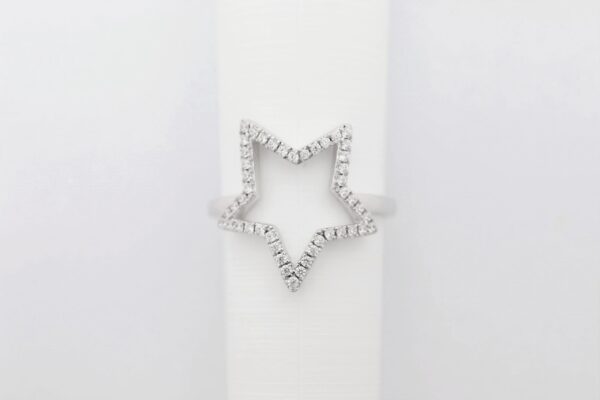 Ring in Sternform - Sterlingsilber rhodiniert  mit Zirkon – Bild 3
