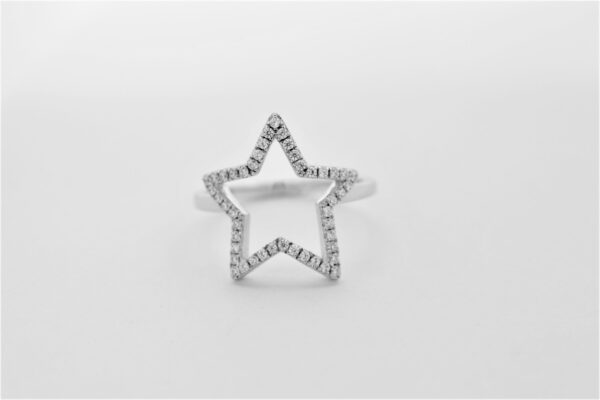 Ring in Sternform - Sterlingsilber rhodiniert  mit Zirkon – Bild 4