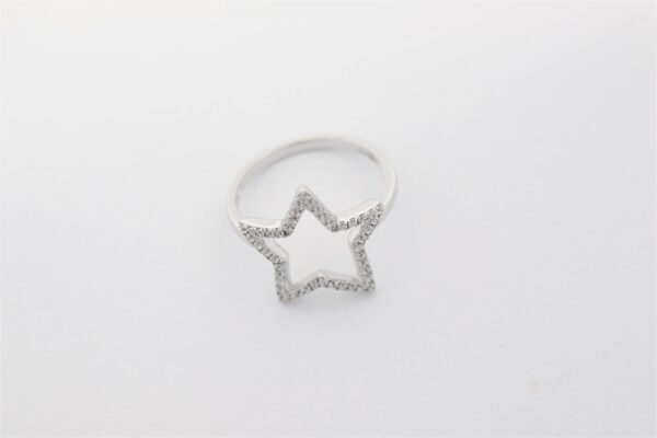 Ring in Sternform - Sterlingsilber rhodiniert  mit Zirkon – Bild 6