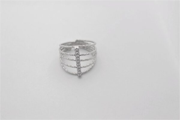 feiner Ring in Sterlingsilber rhodiniert mit Zirkonia – Bild 4
