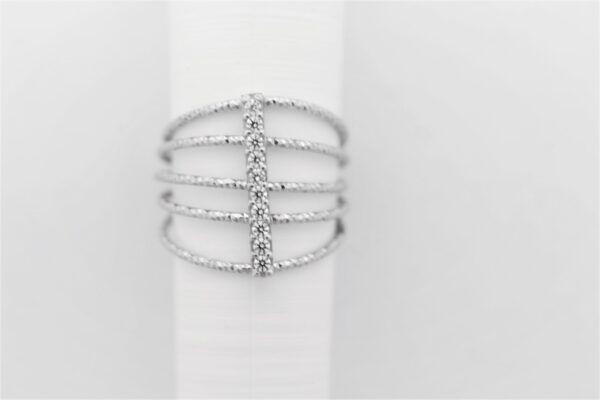 feiner Ring in Sterlingsilber rhodiniert mit Zirkonia – Bild 6