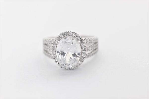 feiner Ring Sterlingsilber rhodiniert mit Zirkonia