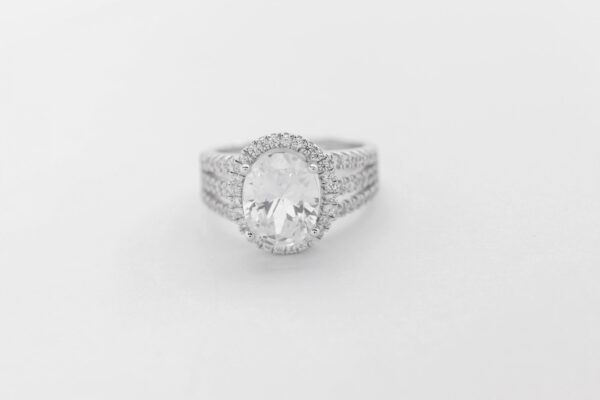 feiner Ring Sterlingsilber rhodiniert mit Zirkonia – Bild 4