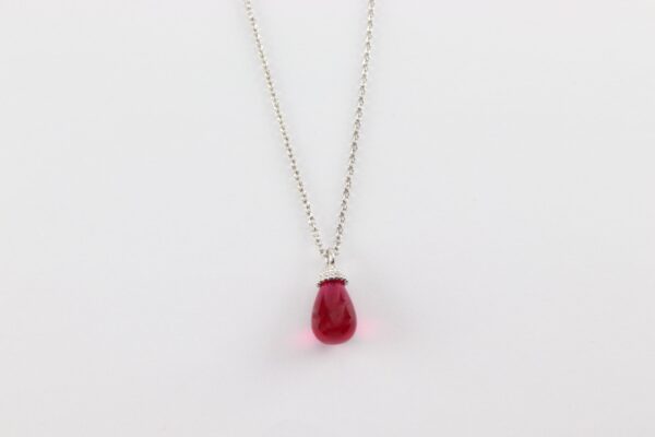 Collier  Sterlingsilber rhodiniert  mit rotem Flurit – Bild 3