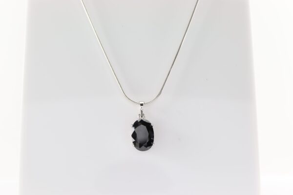 Collier in Sterlingsilber rhodiniert mit Onyx – Bild 2