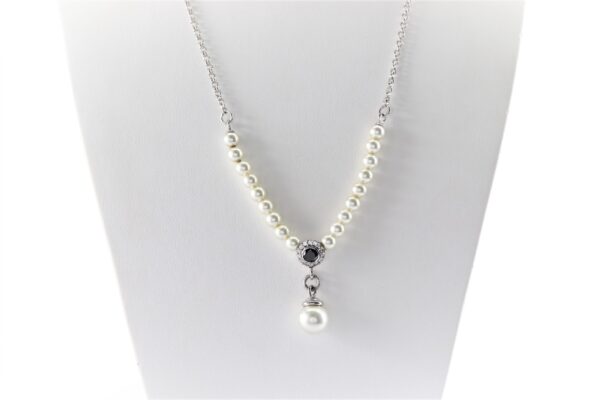 Collier in Sterlingsilber mit Muschelkern-Perlen – Bild 2