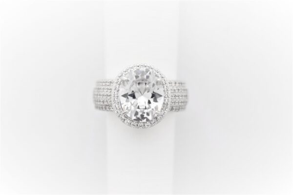 Ring mit viel Glitzer in Sterlingsilber rhodiniert – Bild 2