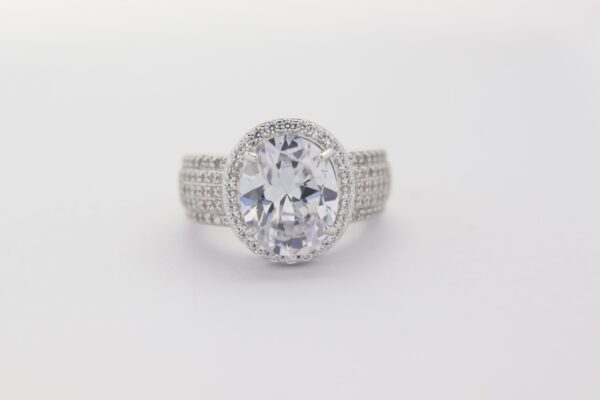 Ring mit viel Glitzer in Sterlingsilber rhodiniert – Bild 3