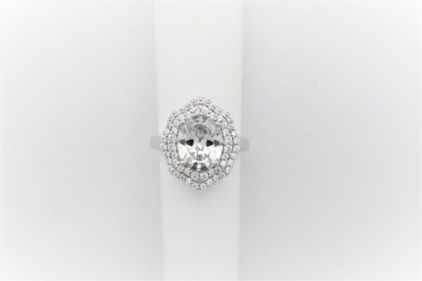 Moderner Ring in Sterlingsilber rhodiniert mit Zirkonia
