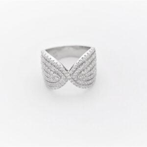Damenring in Sterlingsilber  rhodiniert mit Zirkonia