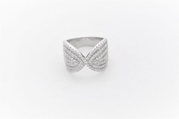 Damenring in Sterlingsilber  rhodiniert mit Zirkonia