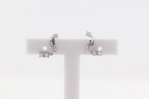 Ohrstecker in S Form  mit Zirkonia - Sterlingsilber  rhodiniert – Bild 4