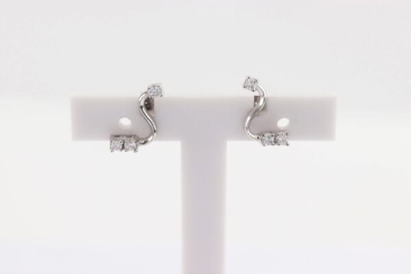 Ohrstecker in S Form  mit Zirkonia - Sterlingsilber  rhodiniert – Bild 5