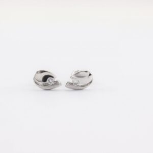 Ohrstecker  Mattsilber  rhodiniert mit Zirkonia