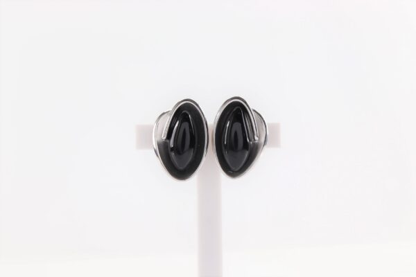 Ohrstecker mit Onyx in Sterlingsilber rhodiniert – Bild 5