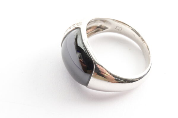 Ring in Sterlingsilber rhodiniert  mit Onyx – Bild 3