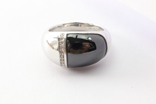 Ring in Sterlingsilber rhodiniert  mit Onyx