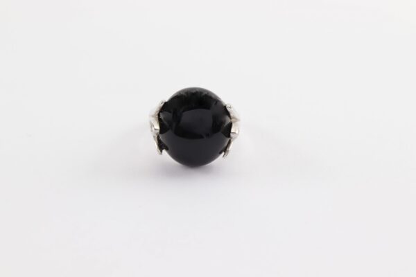 Ring mit Onyx in Sterlingsilber  rhodiniert – Bild 2