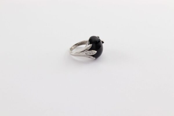 Ring mit Onyx in Sterlingsilber  rhodiniert
