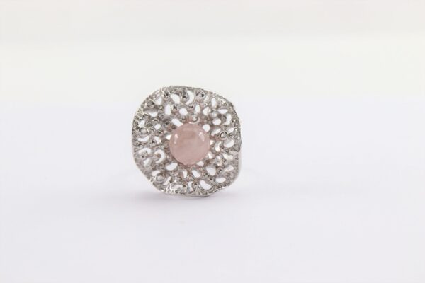Ring  in Sterlingsilber mit Rosenquarz – Bild 3