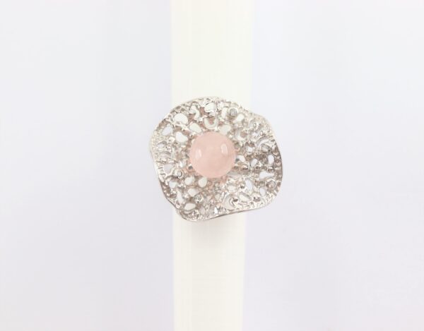 Ring  in Sterlingsilber mit Rosenquarz – Bild 4