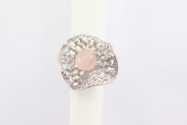 Ring  in Sterlingsilber mit Rosenquarz – Bild 5