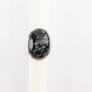 Ring mit Schneeflocken-Obsidian  in Sterlingsilber