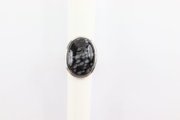 Ring mit Schneeflocken-Obsidian  in Sterlingsilber