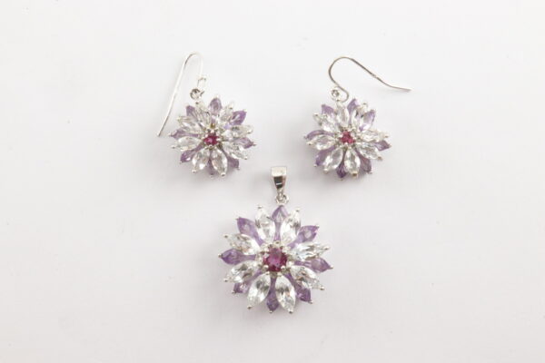 Schmuckset in Sterlingsilber mit Zirkonia