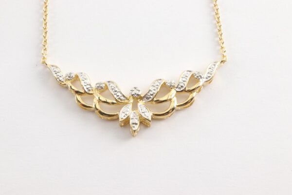sehr schönes Collier in Sterlingsilber vergoldet mit Diamanten – Bild 3