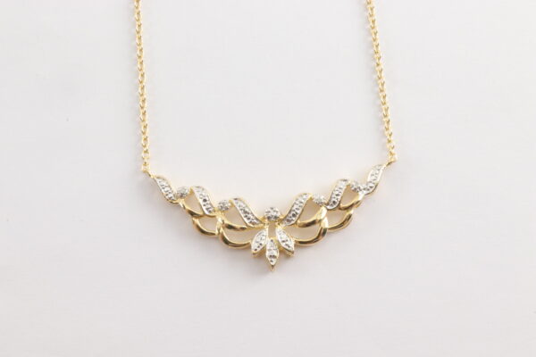 sehr schönes Collier in Sterlingsilber vergoldet mit Diamanten – Bild 4