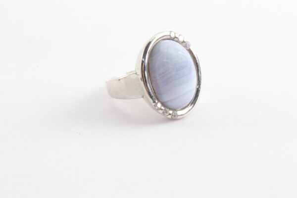 Ring Sterlingsilber  mit Calcedon und Zirkonia – Bild 2
