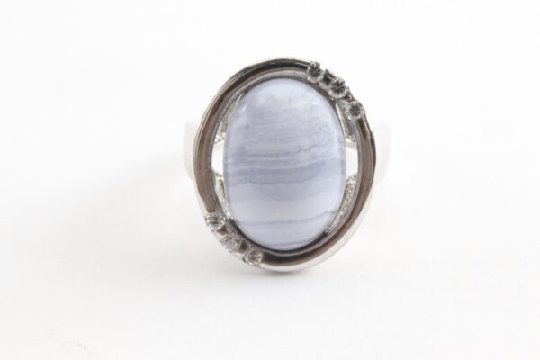 Ring Sterlingsilber  mit Calcedon und Zirkonia – Bild 4