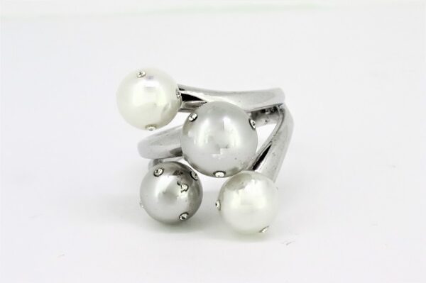 Ring Sterlingsilber rhodiniert mit Perlen