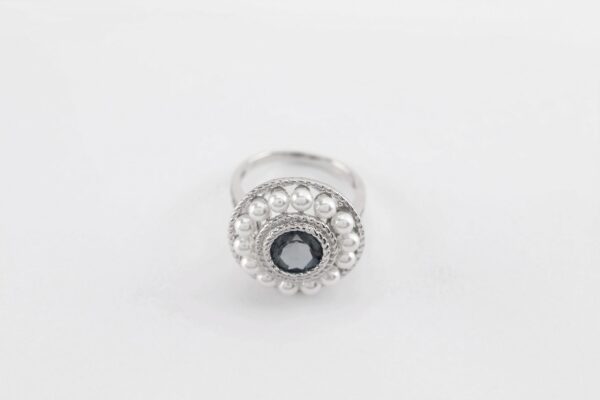 Ring in Sterlingsilber rhodiniert mit Perle und Aquamarin – Bild 7