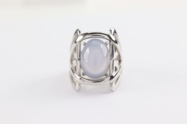 Ring  Sterlingsilber rhodiniert  mit Calcedon