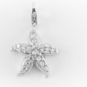 ein Seestern mit Zirkon in Sterlingsilber rhodiniert