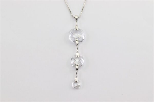 Collier mit schimmerndem Zirkonia  in Sterlingsilber rhodiniert