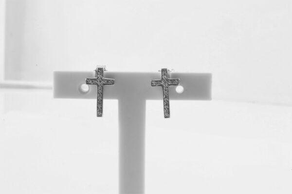 kleine Kreuz-Ohrstecker in Sterlingsilber – Bild 2