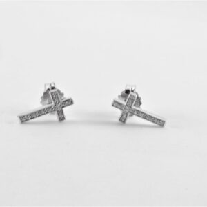 kleine Kreuz-Ohrstecker in Sterlingsilber