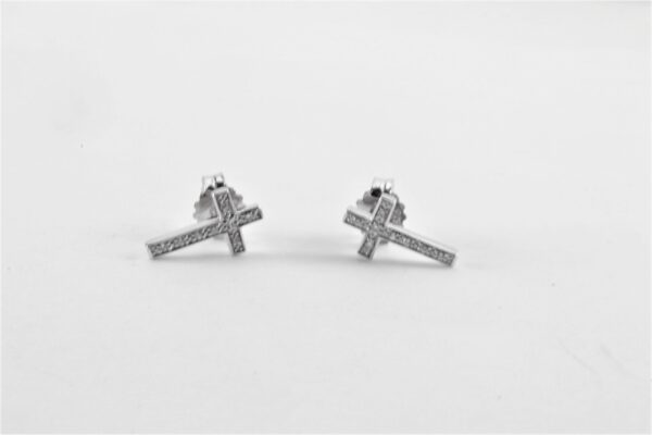 kleine Kreuz-Ohrstecker in Sterlingsilber