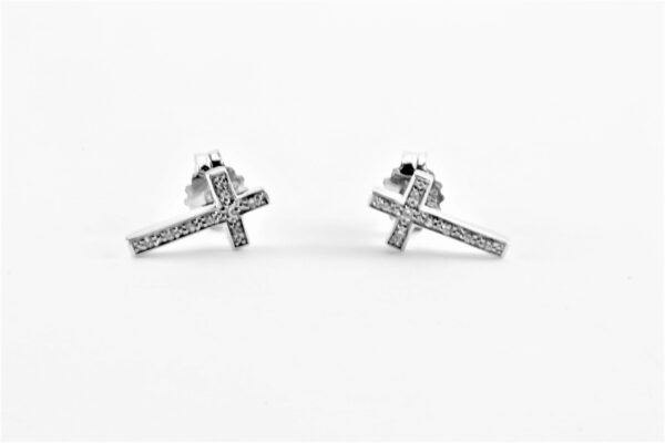 kleine Kreuz-Ohrstecker in Sterlingsilber – Bild 4