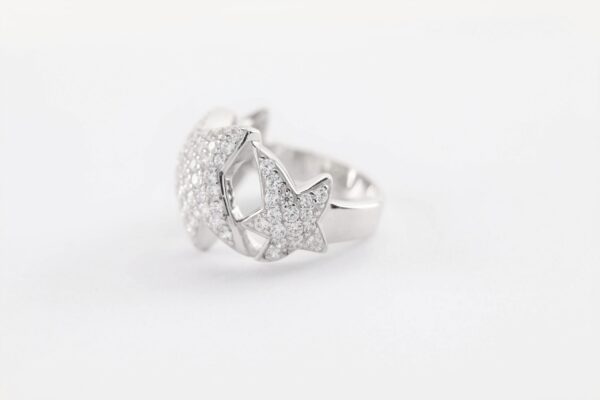 Sternenring Sterlingsilber rhodiniert