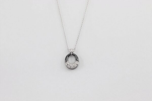 Ohrstecker und Collier in Sterlingsilber rhodiniert – Bild 3
