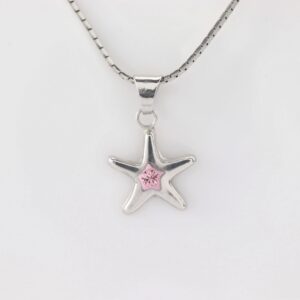 Anhänger Stern und Sterlingsilber rhodiniert mit Kette