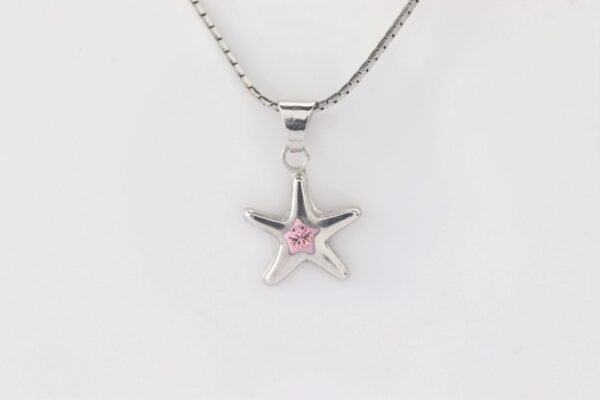 Anhänger Stern und Sterlingsilber rhodiniert mit Kette